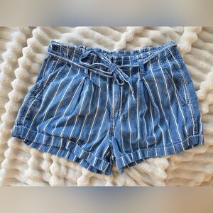 American Eagle Outfitters High Waist Blue and White Shorts